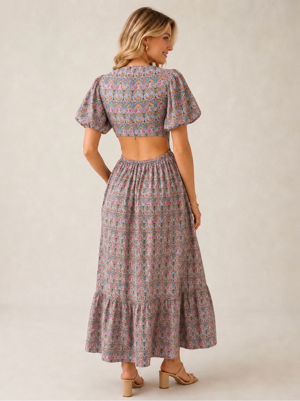 J.Crew Paisley Multicolored Maxi Dress, Size 4